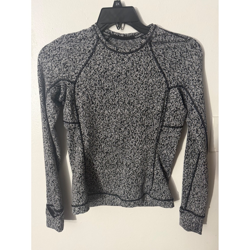 Lululemon Runderful Long Sleeve Reconnect Jacquard
Running Luon White Black SZ 4